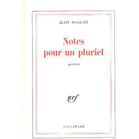 Notes pour un pluriel / EO numerotée