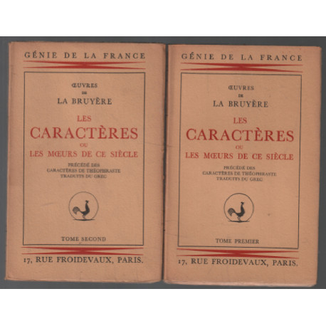 Les caractères ou les moeurs de ce siècle / en 2 tomes ( complet )