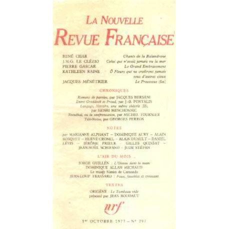 La nouvelle revue française n° 297 / EO numerotée sur velin ( n°17)