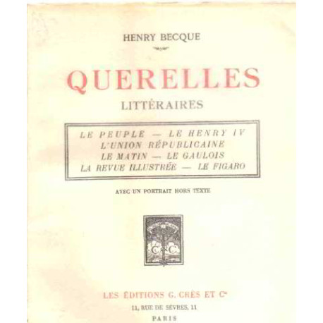 Querelles litteraires/ le peuple-le henry IV- l'union...