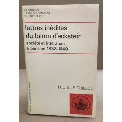 Lettres inédites du baron d'eckstein : société et littérature à...