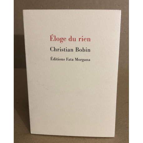 Eloge du rien