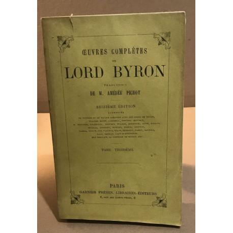Oeuvres completes / ( tome troisième )