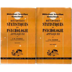 Methodes statistiques en psychologie appliquée / tome 1+2