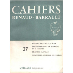 Cahiers renaud-barrault n° 27 / claudel devant tête d'or...