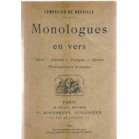 Monologues en vers : recits-legendes-dialogues-saynetes-...