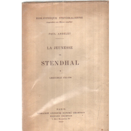 La jeunesse de stendhal