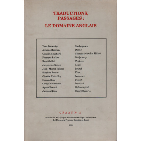 Traductions passages : le domaine anglais