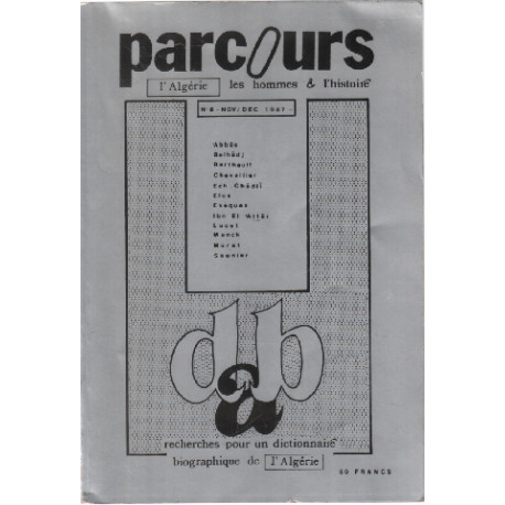 Parcours n° 8 : l'algérie les hommes l'histoire