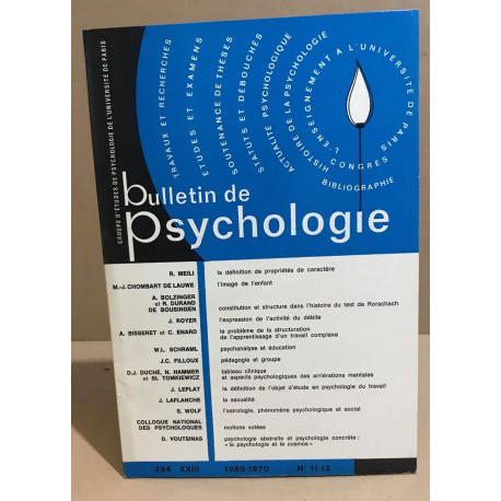 Bulletin de psychologie n° 284