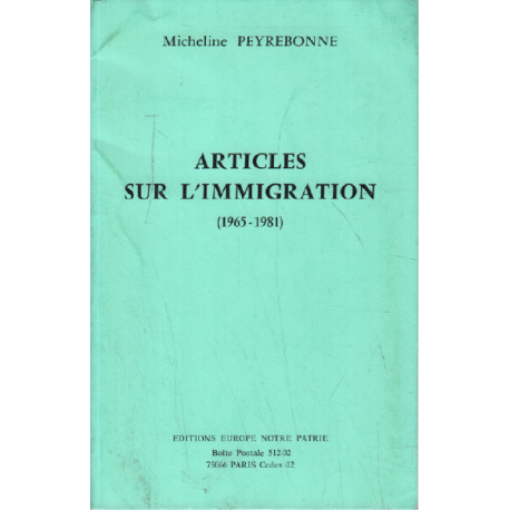 Articles sur l'immigration (1965-1981)