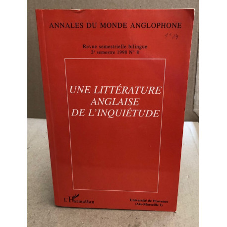 Une littérature anglaise de l'inquiétude