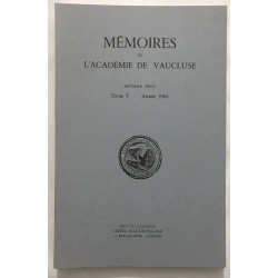 Mémoires de l'académie de Vaucluse 7e série - tome V