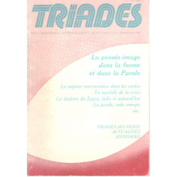 Revue triades / la pensée image dans la forme et dans la parole