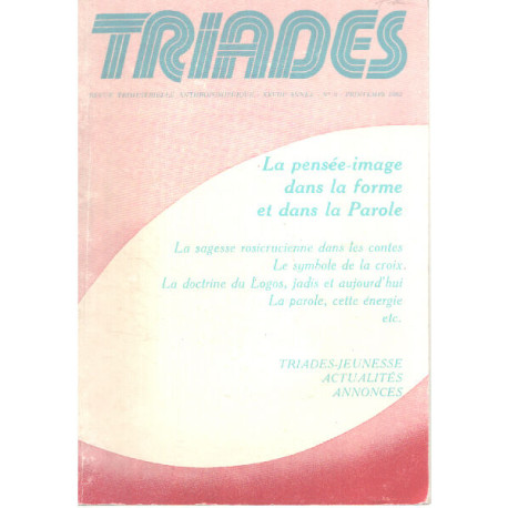Revue triades / la pensée image dans la forme et dans la parole
