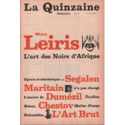La quinzaine litteraire n° 26/ michel leiris : l'art des noirs...