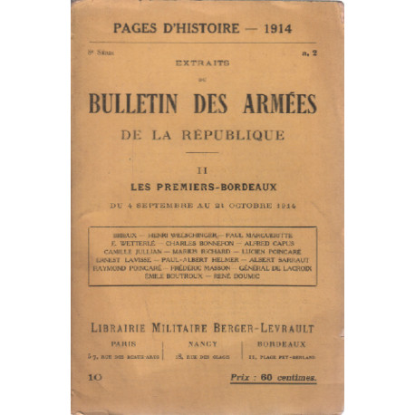 Pages d'histoire 1914-1918 / extraits du bulletin des armées de la...