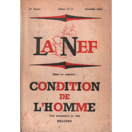 Condition de l'homme / la nef cahiers n° 13
