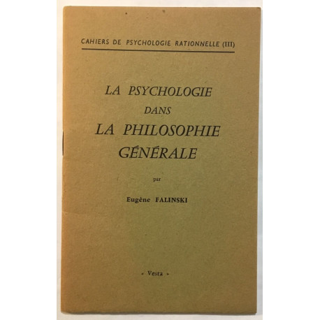 La psychologie dans la philosophie générale