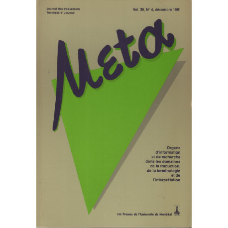 Journal des traducteurs volume 36 n°4