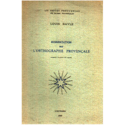 Dissertation sur l'orthographe provençale