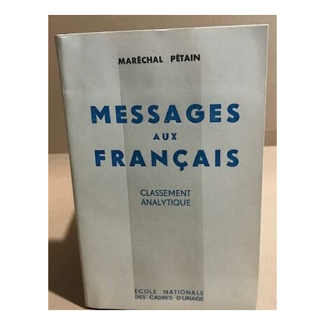 Messages aux français / classement analytique