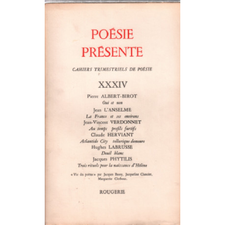 Poesie presente n° XXXIV