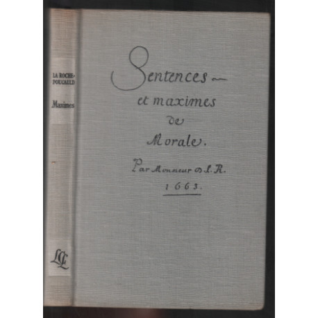 Sentences et maximes de morale