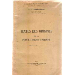 Texte des origines de la poesie lyrique italienne