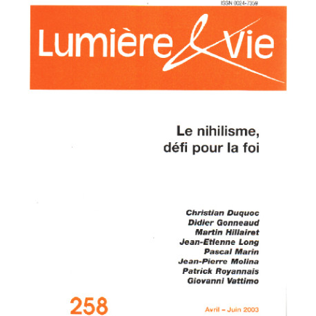 Le nihilisme défi pour la foi