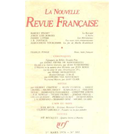 La nouvelle revue française n°302 / EO numerotée sur velin ( n° 6)