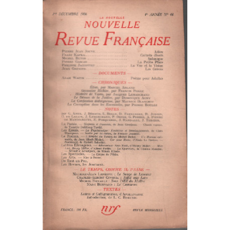 La nouvelle revue francaise 4e année n° 48