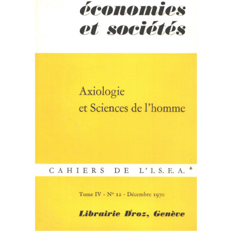 Axiologie et sciences de l'homme