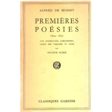 Premieres poesies 1829-1835