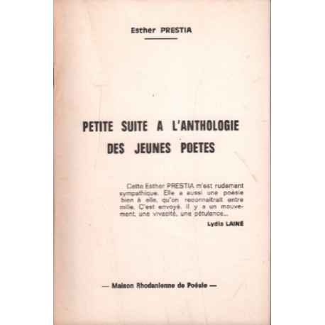 Petite suite à l'anthologie des jeunes poètes