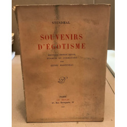 Souvenirs d'egotisme / nouvelle edition revue etablie et commentée...
