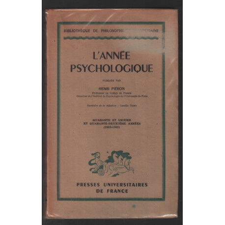 L' année psychologique