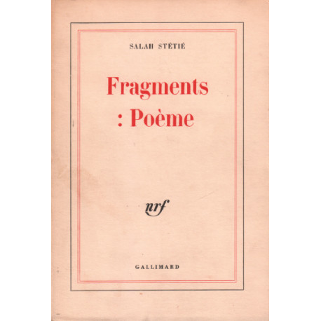 Fragments : poèmes