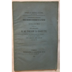 Discours prononçé par son Excellence M. De Forcade La Roquette