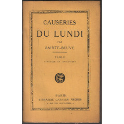 Causeries du lundi / table générale et analytique