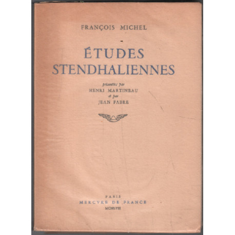 Études stendhaliennes