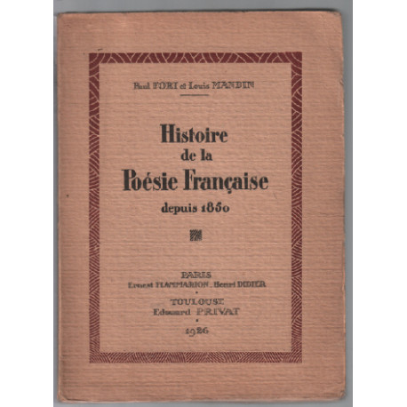 Histoire de la poésie française depuis 1850