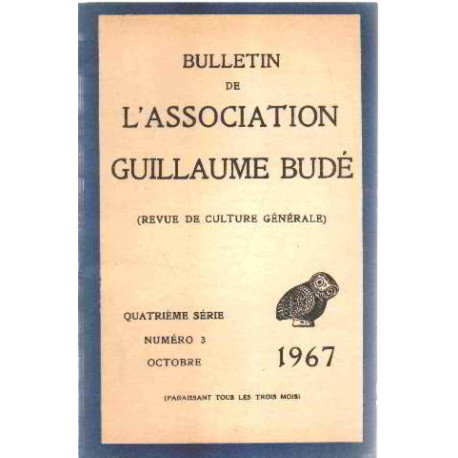 Bulletin de l'association guillaume bude / quatrieme serie numero 3