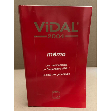 Vidal 2004 / la lsite des génériques