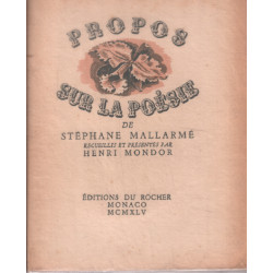 Propos sur la poesie recueillis et presentes par henri mondor/ EO...