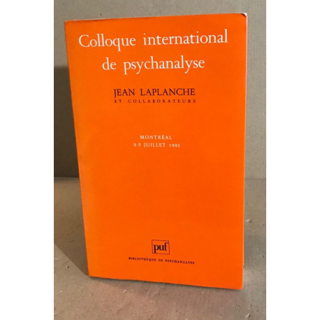 Colloque international de psychanalyse : Nouveaux fondements pour...