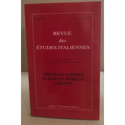 Revue des études italiennes / tome 48 / itinerari europei di...