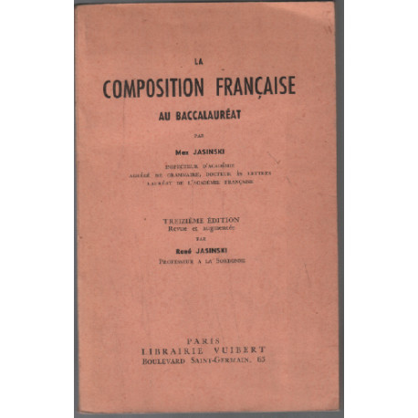 La composition francaise au baccalauréat