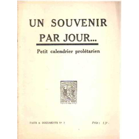 Un souvenir par jour ... petit calendrier proletarien