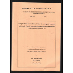 Complication des prothèses totales de coude pour fractures...